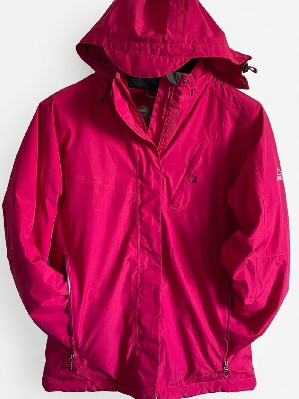 McKinley Waterproof Reflective Rain Jacket Youth XL, Fits Women S/M- Pit-Pit 21"